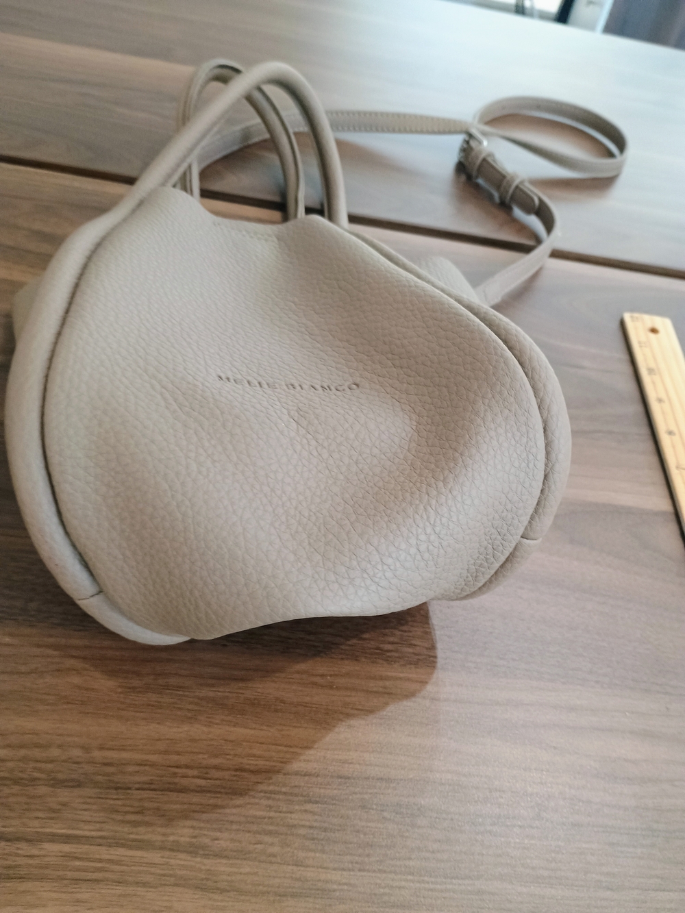 Melie Bianco Taupe Mini Tote with Orange Suede Lining - Picture 6 of 7